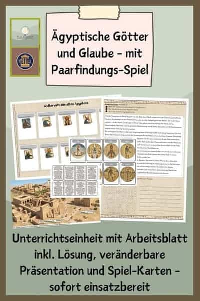 Vorschau - Stundenentwürfe - Ägyptische Götterwelt - mit Paarfindungs-Spielkarten - Deckblatt