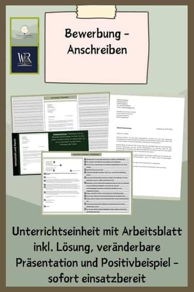 Vorschau - Stundenentwürfe - Bewerbung - Anschreiben - Deckblatt