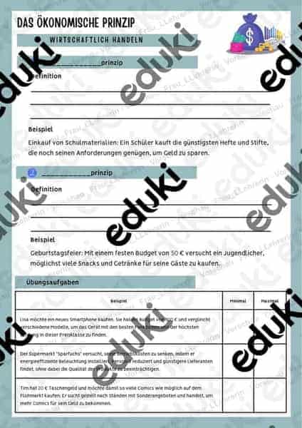 Vorschau - Stundenentwürfe - Das ökonomische Prinzip WR 8/9 - Seite 1
