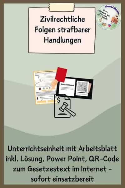 Vorschau - Stundenentwürfe - Deliktfähigkeit und zivilrechtliche Folgen strafbarer Handlungen - Deckblatt