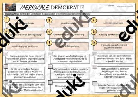 Vorschau - Stundenentwürfe - Demokratie - Merkmale - Seite 1