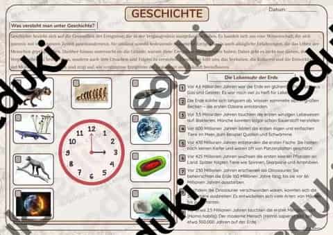 Vorschau - Stundenentwürfe - Einführung Geschichte - Lebensuhr, Zeitrechnung und Epochen - Seite 1
