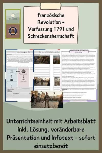 Vorschau - Stundenentwürfe - Französische Revolution - Verfassung 1791 und Schreckensherrschaft - Deckblatt