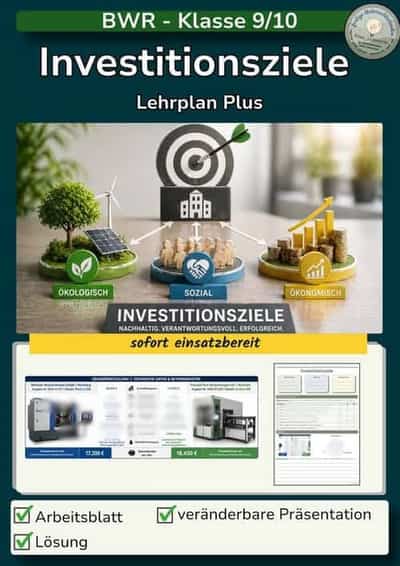 Vorschau - Stundenentwürfe - Investitionsziele - BWR Lehrplan Plus - Deckblatt