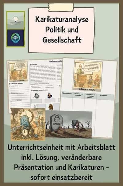 Vorschau - Stundenentwürfe - Karikaturanalyse Politik und Gesellschaft - Deckblatt