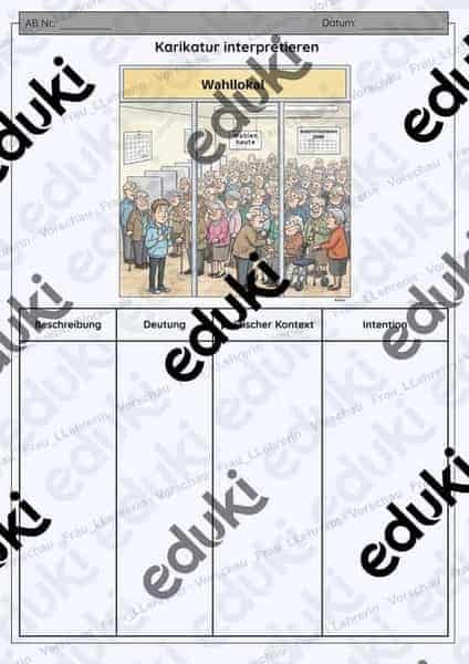 Vorschau - Arbeitsblätter - Karikaturen Materialpaket wachsend (PuG) - Seite 1