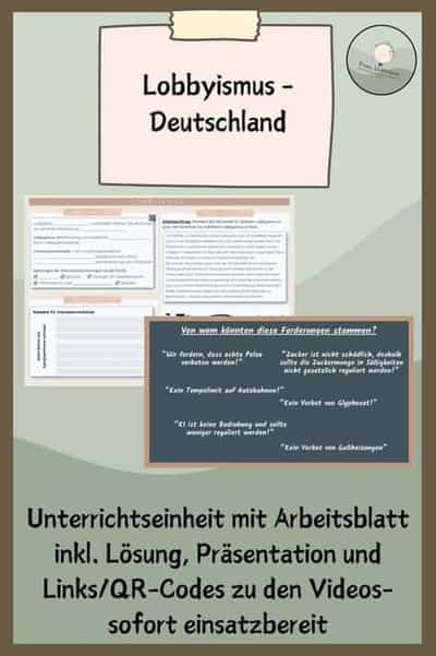 Vorschau - Stundenentwürfe - Lobbyismus - Deutschland - Deckblatt