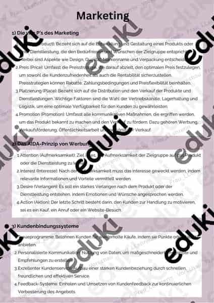 Vorschau - Stundenentwürfe - Marketing WR 8/9 - Seite 1