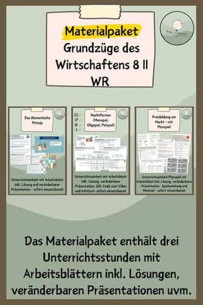 Vorschau - Stundenentwürfe - Materialpaket Grundzüge des Wirtschaftens WR 8/9 - Deckblatt