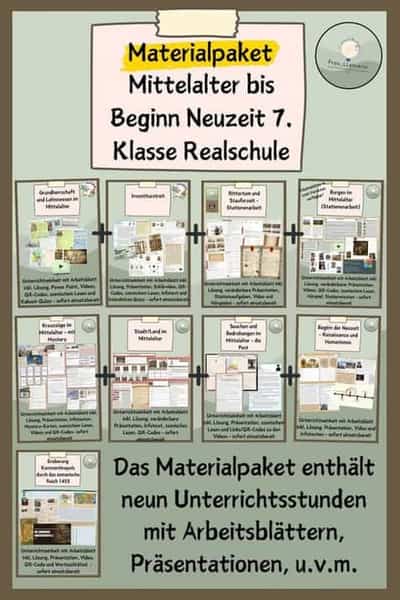 Vorschau - Stundenentwürfe - Materialpaket Mittelalter bis Beginn Neuzeit 7. Klasse Realschule - Deckblatt