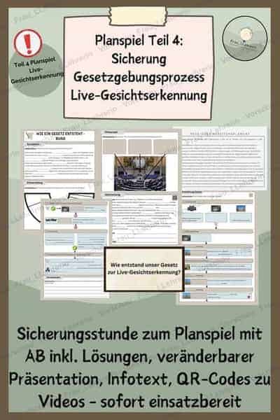 Vorschau - Stundenentwürfe - Materialpaket Planspiel Gesetzgebungsprozess Live-Gesichtserkennung - Seite 1