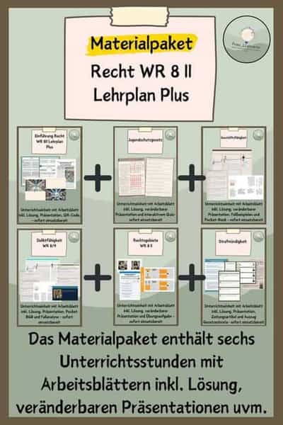 Vorschau - Stundenentwürfe - Materialpaket Recht WR 8/9 Lehrplan Plus - Deckblatt