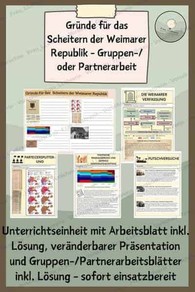Vorschau - Stundenentwürfe - Materialpaket Weimarer Republik bis Scheitern - Seite 1