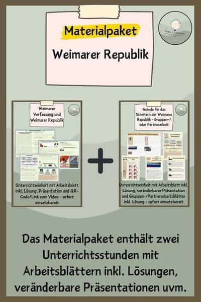 Cover des Unterrichtsmaterials Materialpaket Weimarer Republik