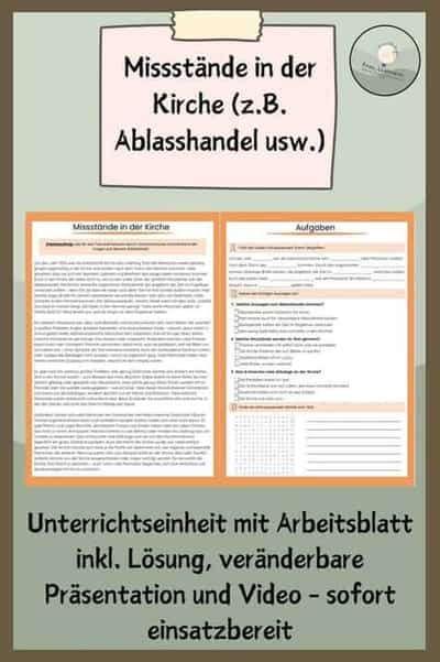 Vorschau - Stundenentwürfe - Missstände in der Kirche (Ablasshandel) - Deckblatt