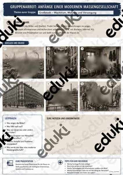 Vorschau - Stundenentwürfe - Moderne Massengesellschaft im Kaiserreich - Seite 1