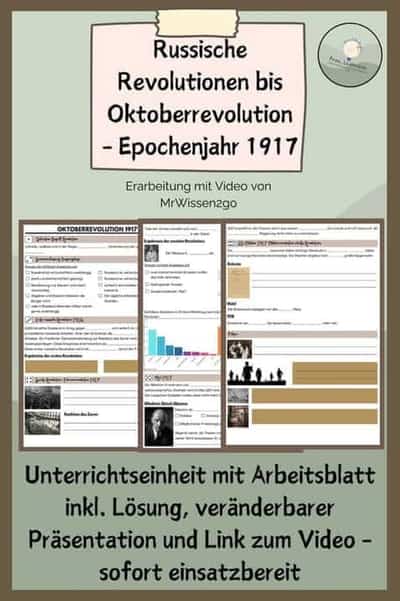 Vorschau - Stundenentwürfe - Russische Revolutionen bis Oktoberrevolution - Epochenjahr 1917 Videoerarbeitung - Deckblatt