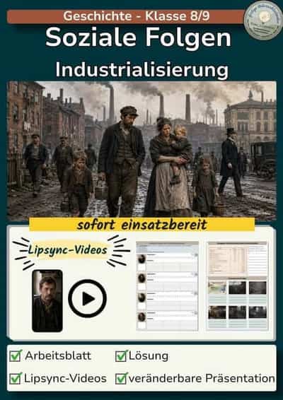 Vorschau - Stundenentwürfe - Soziale Folgen Industrialisierung - Deckblatt