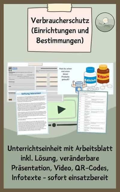 Vorschau - Stundenentwürfe - Verbraucherschutz (Einrichtungen und Bestimmungen) WR 8/) - Deckblatt