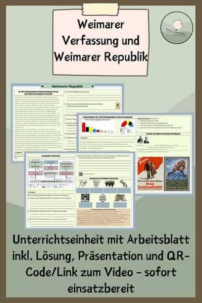 Vorschau - Stundenentwürfe - Weimarer Verfassung/Weimarer Republik - Deckblatt
