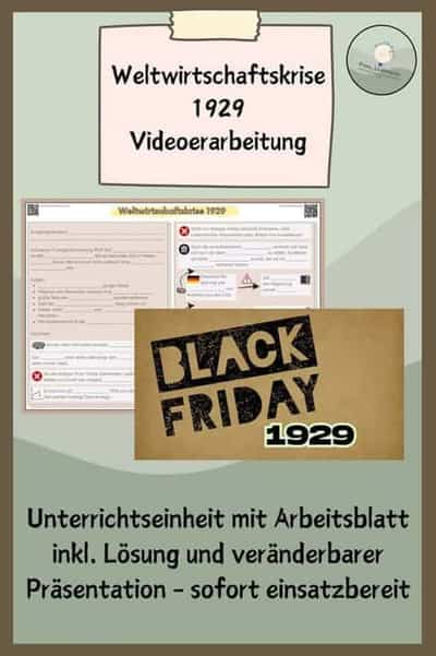 Vorschau - Stundenentwürfe - Weltwirtschaftskrise 1929 - Deckblatt