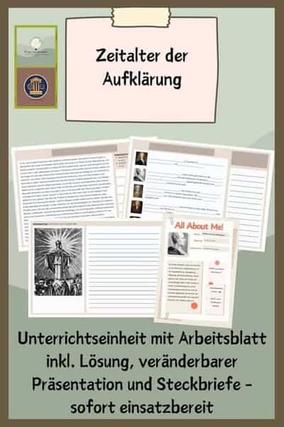 Vorschau - Stundenentwürfe - Zeitalter der Aufklärung - Deckblatt
